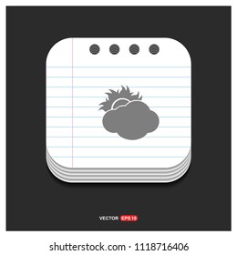 Sun Cloud Icon - Free vector icon