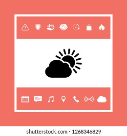 Sun cloud icon. Graphic elements for your design