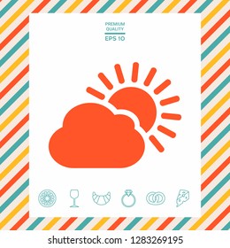 Sun cloud icon. Graphic elements for your design