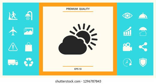 Sun cloud icon. Graphic elements for your design