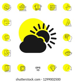 Sun cloud icon. Graphic elements for your design