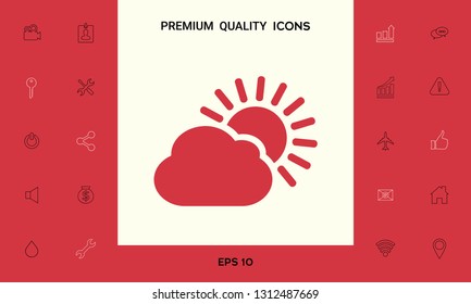 Sun cloud icon. Graphic elements for your design