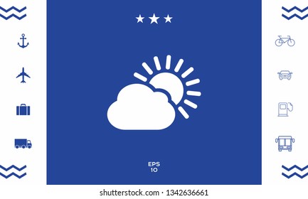 Sun cloud icon. Graphic elements for your design
