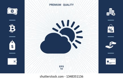 Sun cloud icon. Graphic elements for your design