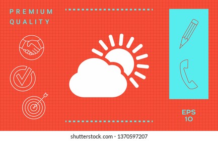 Sun cloud icon. Graphic elements for your design