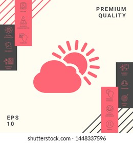 Sun cloud icon. Graphic elements for your design