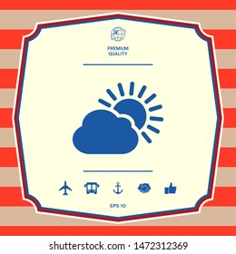 Sun cloud icon. Graphic elements for your design