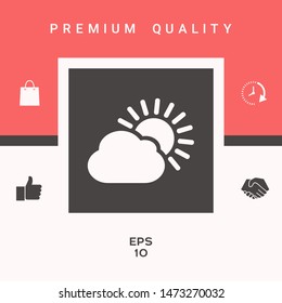 Sun cloud icon. Graphic elements for your design