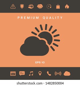 Sun cloud icon. Graphic elements for your design