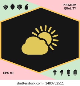 Sun cloud icon. Graphic elements for your design