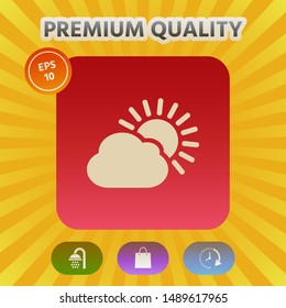 Sun cloud icon. Graphic elements for your design