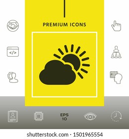 Sun cloud icon. Graphic elements for your design