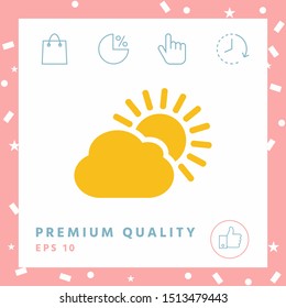 Sun cloud icon. Graphic elements for your design