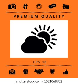 Sun cloud icon. Graphic elements for your design