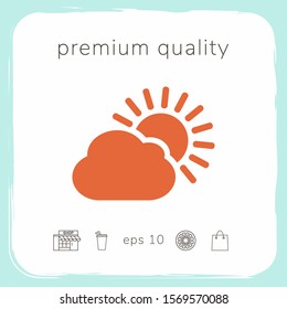 Sun cloud icon. Graphic elements for your design