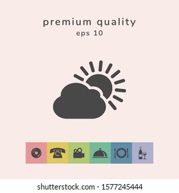 Sun cloud icon. Graphic elements for your design