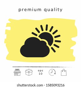 Sun cloud icon. Graphic elements for your design