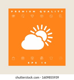 Sun cloud icon. Graphic elements for your design