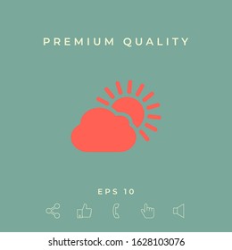 Sun cloud icon. Graphic elements for your design