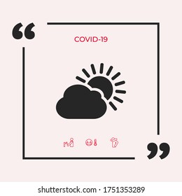 Sun cloud icon. Graphic elements for your design