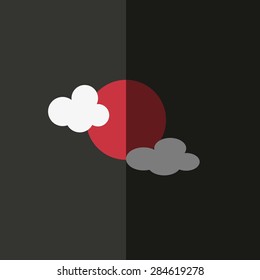 Sun and cloud icon great for any use. Vector EPS10.