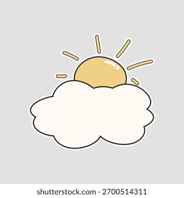 Sun and Cloud Icon - Great for weather apps, climate reports, environmental campaigns, or outdoor activity guides