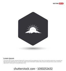 Sun Cloud Icon Hexa White Background icon template