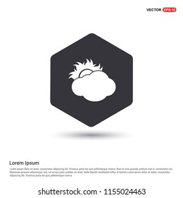 Sun Cloud Icon Hexa White Background icon template - Free vector icon