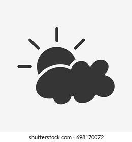 Sun and cloud icon illustration isolated vector sign symbol