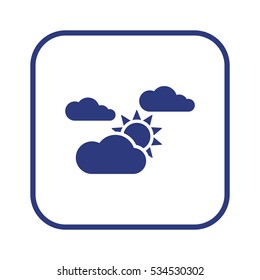 Sun  cloud  icon, isolated      Flat design.