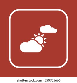 Sun  cloud  icon, isolated      Flat design.