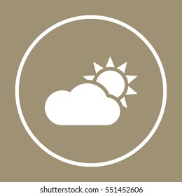 Sun cloud  icon, isolated      Flat design.