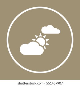 Sun  cloud  icon, isolated      Flat design.