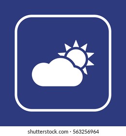 Sun cloud  icon, isolated      Flat design.