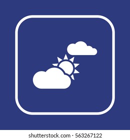 Sun  cloud  icon, isolated      Flat design.