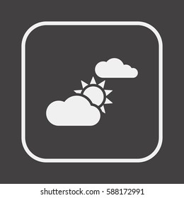 Sun  cloud  icon, isolated      Flat design.