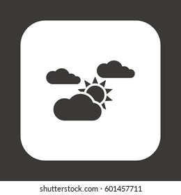 Sun  cloud  icon, isolated      Flat design.