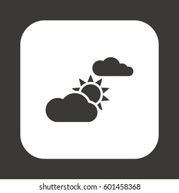 Sun  cloud  icon, isolated      Flat design.