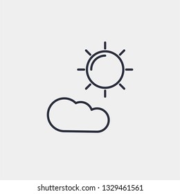 Sun and cloud icon isolated on background. The weather symbol modern, simple, vector, icon for website design, mobile app, ui. Vector Illustration