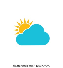 The sun and cloud icon. Modern weather icon.  Flat vector symbols.