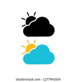 The sun and cloud icon. Modern weather icon.  Flat vector symbols.