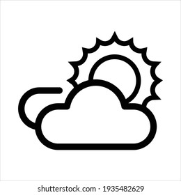 El icono del sol y la nube. Icono del clima moderno. Nube con icono solar. icono de la web meteorológica. ilustración vectorial