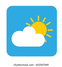 sun and cloud icon nature illustration vector