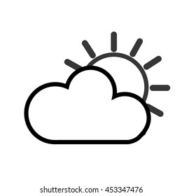 sun and cloud icon nature illustration vector