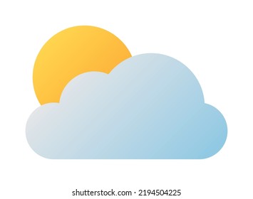 Sonne und Wolke auf weißem Hintergrund