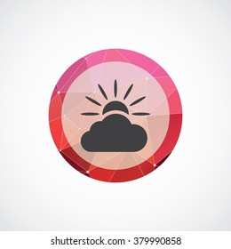 sun cloud icon, on white background