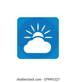 sun cloud icon, on white background