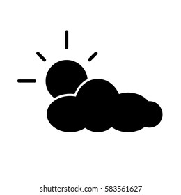 sun and cloud icon on white background. sun and cloud sign.