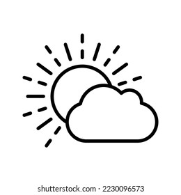 Sun with cloud icon. sign for mobile concept and web design. vector illustration