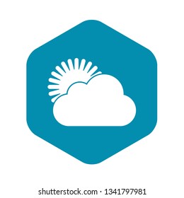 Sun and cloud icon in simple style isolated vector illustration